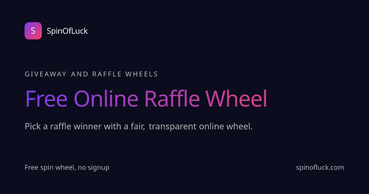 AI Raffle Wheel — Free Random Prize Draw Spinner — SpinOfLuck