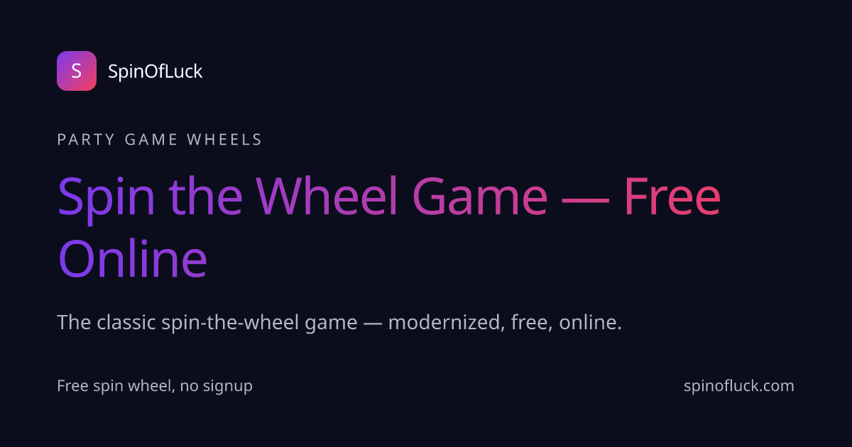 Spin the Wheel Game — Free Online Custom Wheel — SpinOfLuck