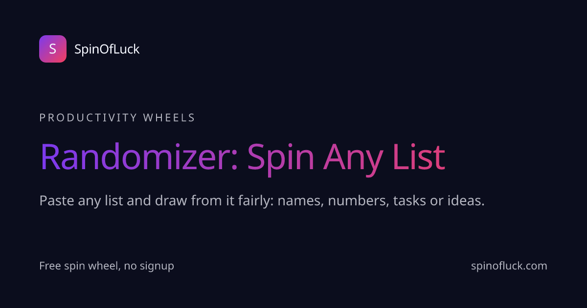 Randomizer, Free Online Random Picker Wheel | SpinOfLuck